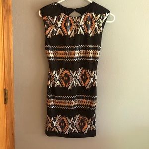 Sequence design fitted dress